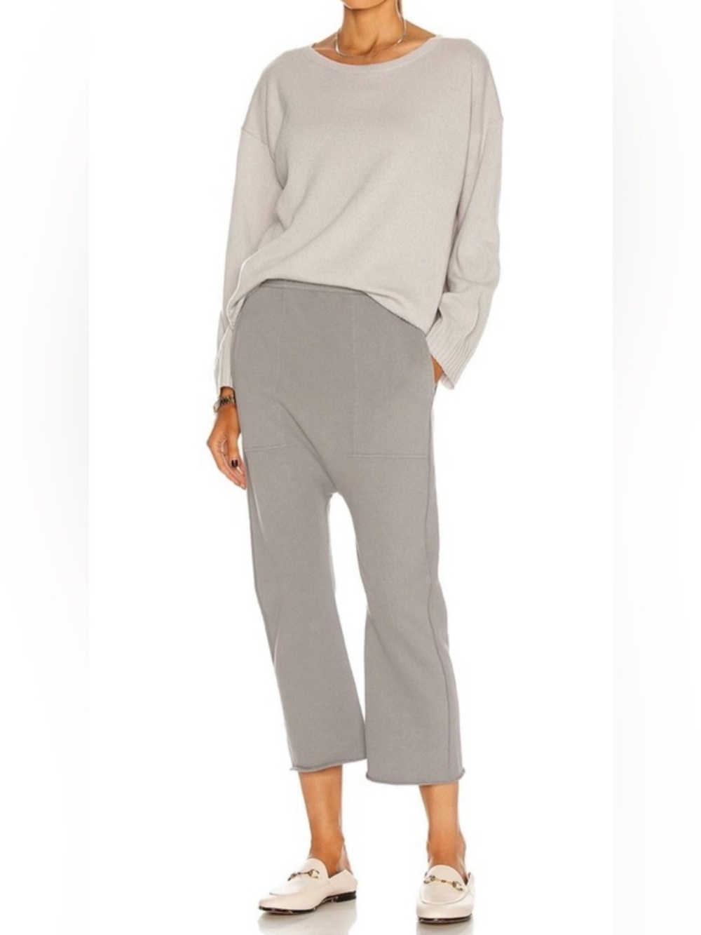 NILI LOTAN GRAY BARREL LEG SWEATPANTS SZ XL
